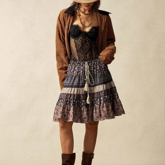 Multicolor Casual Women's Floral Ruffled Skirt - Picture 7 of 8